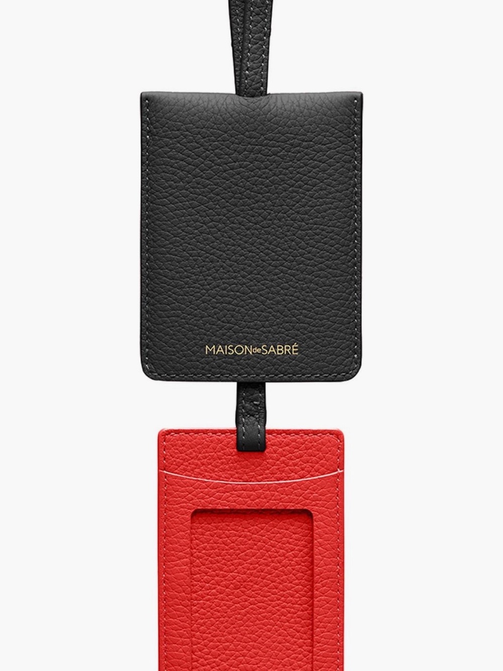MAISON de SABRÉ Black & Red Leather Luggage Tag